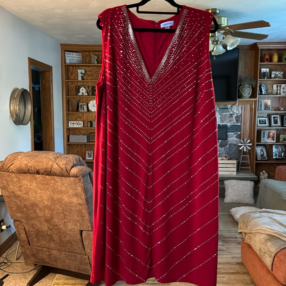 NWT CALVIN KLEIN RED DRESS